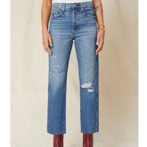 AMO Blue Loverboy Freedom Cotton Distressed Jeans Size 25 - 23251